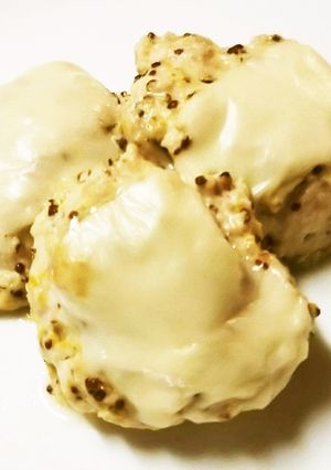 お弁当に！鶏ひき肉の粒マスタード焼き-レシピのメイン写真