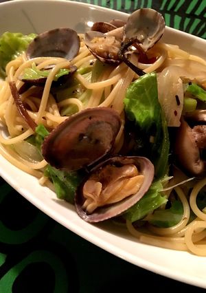 春キャベツ&あさり塩昆布の和風スパゲティ-レシピのメイン写真