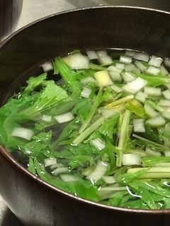 ねぎと水菜のシンプルなスープ-レシピのメイン写真