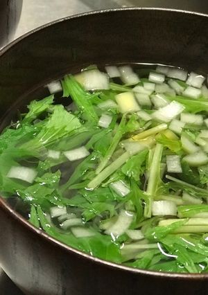ねぎと水菜のシンプルなスープ-レシピのメイン写真