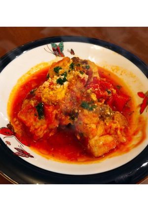 圧力鍋でホロホロ♡骨付き鶏のトマト煮込み-レシピのメイン写真