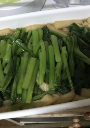 【簡単】すし揚げと春菊のおひたし【時短】-レシピのメイン写真