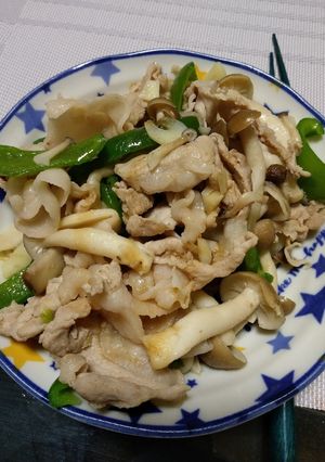 キノコバター炒め。肉、ピーマン入り。-レシピのメイン写真