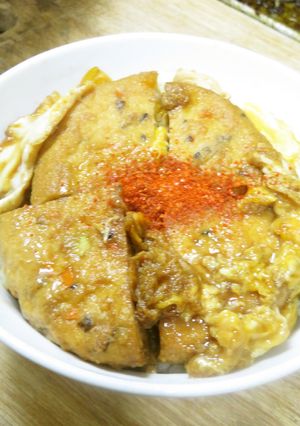 新Ｂ級グルメ(？)☆がんもどきの卵とじ丼-レシピのメイン写真
