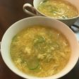 コーンクリームと長ねぎのスープ