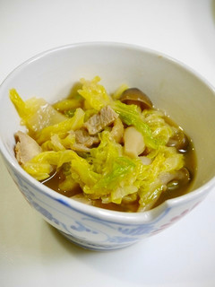簡単副菜!白菜ともも肉のゆず胡椒煮-レシピのメイン写真