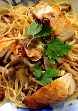 塩サバ ペペロンチーノ パスタ-レシピのメイン写真