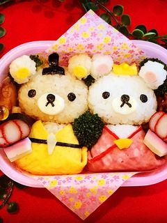 キャラ弁♡雛祭りリラックマとコリラックマ-レシピのメイン写真