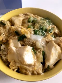 冷凍青ねぎと豆腐の卵とじ丼-レシピのメイン写真
