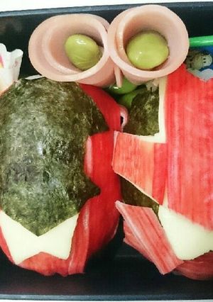 キャラ弁 ルパンVSパトレンジャー-レシピのメイン写真
