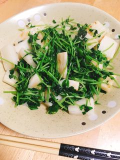 節約レシピ♡豆苗と長芋の中華風炒め-レシピのメイン写真