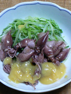 ホタルイカと水菜のからし酢味噌掛け-レシピのメイン写真