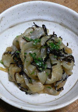 細切りヒラメと塩昆布の生姜風味和え-レシピのメイン写真