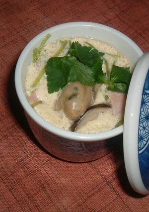 洋風？牡蠣としいたけの簡単茶碗蒸し-レシピのメイン写真