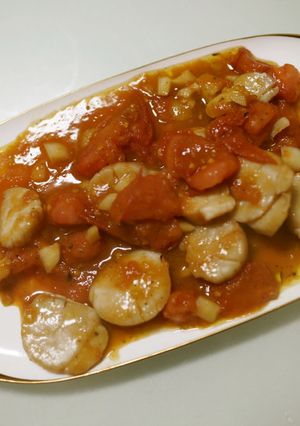 フレッシュトマトと生帆立の炒め物-レシピのメイン写真