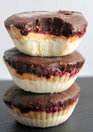 ピーナッツバターの４色ローカップケーキ-レシピのメイン写真