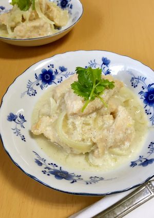 レンジで♪鶏胸肉の酒粕ココナッツソース-レシピのメイン写真
