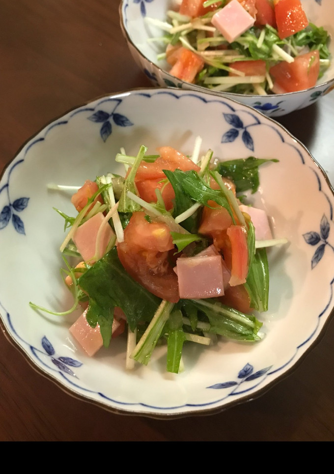 簡単！トマトと水菜のサラダ-レシピのメイン写真