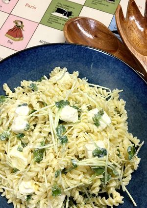 貝割れとクリチのマカロニサラダカレー風味-レシピのメイン写真