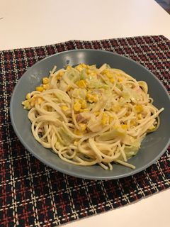 キャベツとコーンのクリームパスタ-レシピのメイン写真