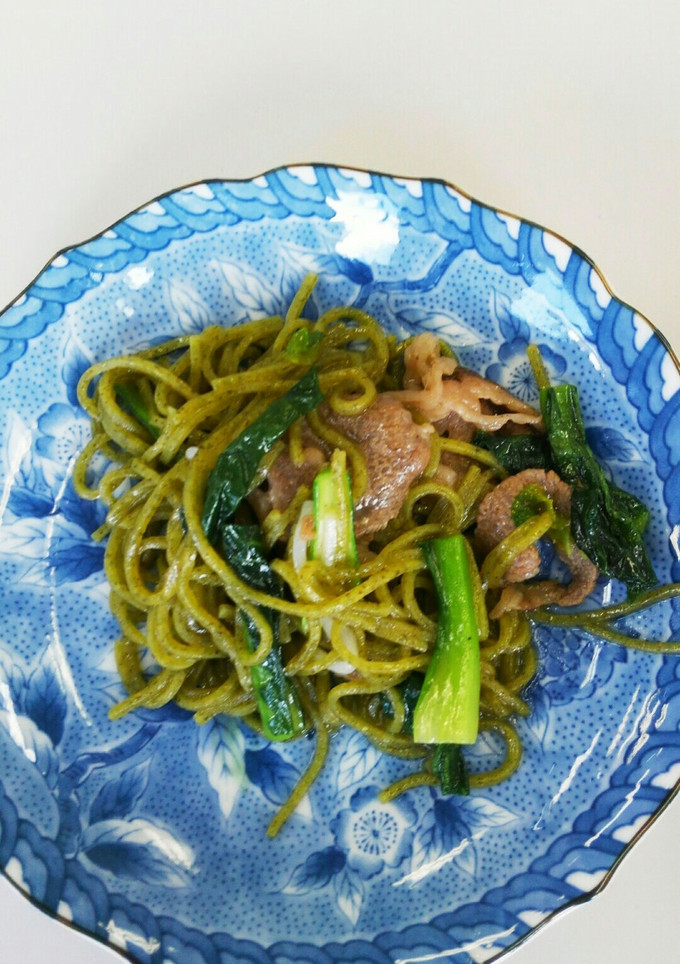 比婆牛と小松菜のすき焼き風おこめん-レシピのメイン写真