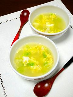 簡単!ポカポカ☆エビたま白菜の生姜スープ-レシピのメイン写真