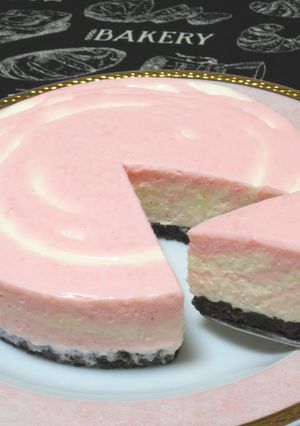 【オレオ生地】苺のマーブルチーズケーキ♪-レシピのメイン写真