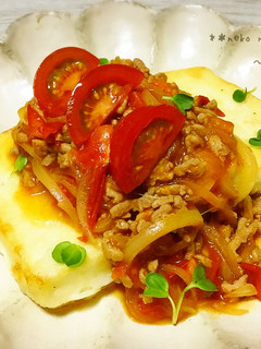 *豆腐ステーキ* トマトの和風麻婆あん-レシピのメイン写真