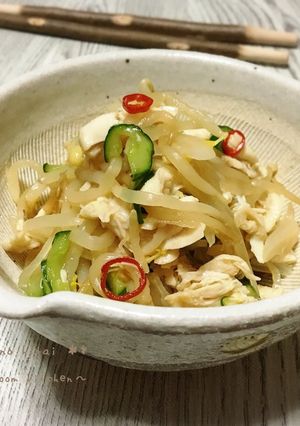 らっきょうを使ってもやしとササミの和え物-レシピのメイン写真