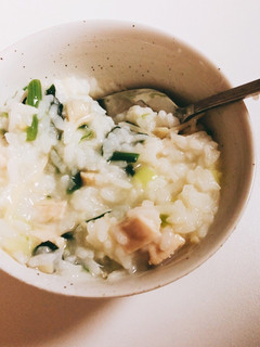 鶏胸肉とほうれん草のお粥-レシピのメイン写真