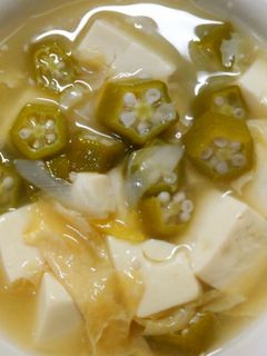 簡単♪副菜✿オクラと豆腐のあんかけ煮✿-レシピのメイン写真