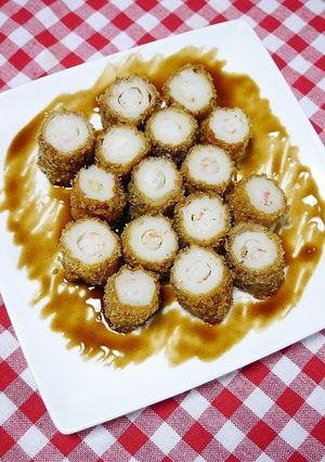 簡単！ふわサク☆竹輪のエビ詰めフライ-レシピのメイン写真