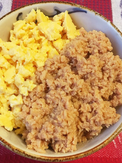 *肉そぼろと卵そぼろ!二色丼*-レシピのメイン写真