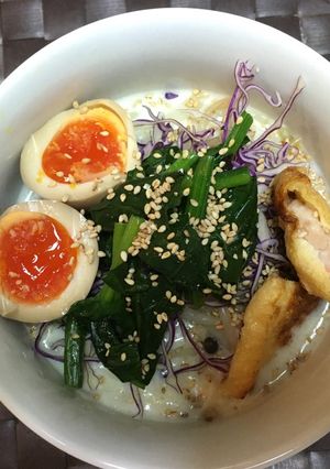 糖質ゼロ麺で豆乳ラーメン＆常備菜の整理-レシピのメイン写真