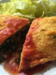 ほうれん草とひき肉のボリュームオムレツ-レシピのメイン写真