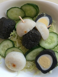 黒たまばくだんイースターうさぎ風サラダ-レシピのメイン写真