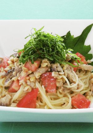 さっぱり！ひきわり納豆とサバ缶の冷パスタ-レシピのメイン写真
