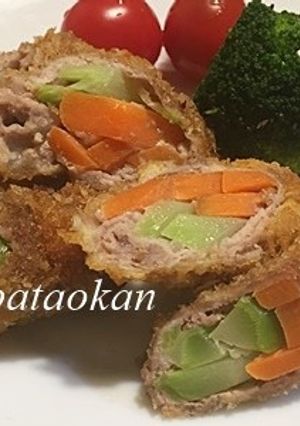 ブロッコリーの茎と豚肉でロールフライ-レシピのメイン写真