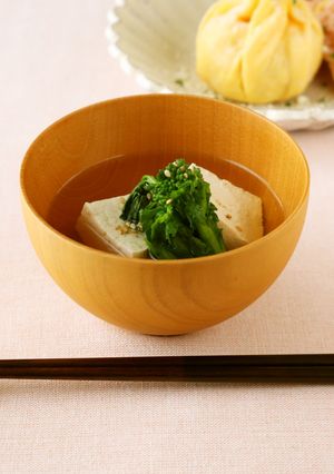 カルシウムが摂れる豆腐と菜の花のお吸い物-レシピのメイン写真