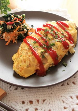 魚肉ソーセージと福神漬けのオムレツ-レシピのメイン写真