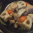 鶏肉とレンコンのバターしょう油煮♪