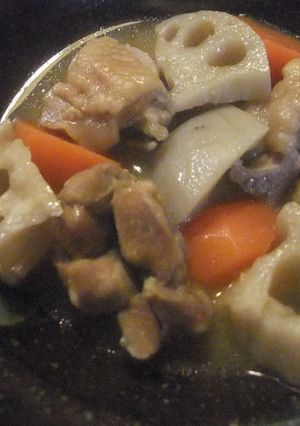 鶏肉とレンコンのバターしょう油煮♪-レシピのメイン写真