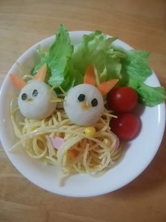 イースターウサギのパスタサラダ-レシピのメイン写真