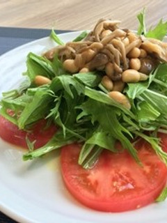 水煮大豆と水菜のサラダ-レシピのメイン写真