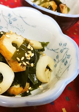 シンプル【竹輪とワカメのわさび醤油和え】-レシピのメイン写真