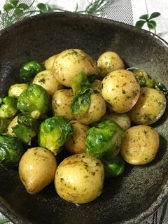 新じゃがと芽キャベツのガリマヨ青海苔-レシピのメイン写真