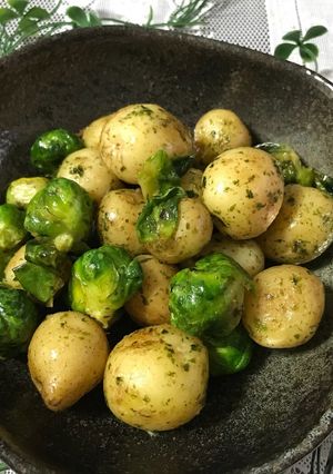新じゃがと芽キャベツのガリマヨ青海苔-レシピのメイン写真