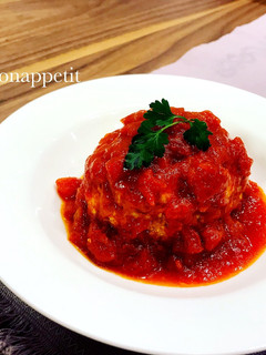 ヘルシー豆腐ハンバーグトマトソース-レシピのメイン写真