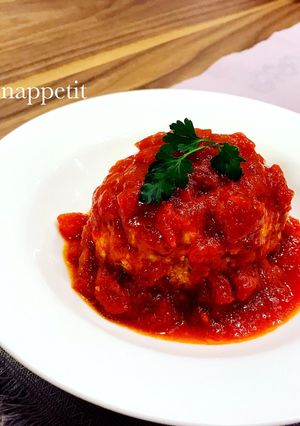 ヘルシー豆腐ハンバーグトマトソース-レシピのメイン写真