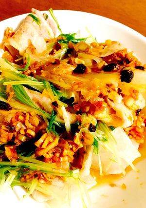 たっぷり野菜の重ね蒸し ピリ辛タレがけ-レシピのメイン写真